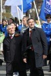 Председатель ассоциации профсоюзов города Набережные Челны  Гумер Нуртдинов  и мэр города Василь Шайхразиев