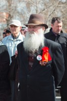 Представитель народного ополчения на первомайском митинге