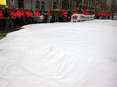 Пенный протест в Барселоне