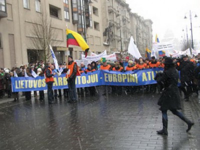 Профобъединения Литвы проведут антиправительственную демонстрацию в столице