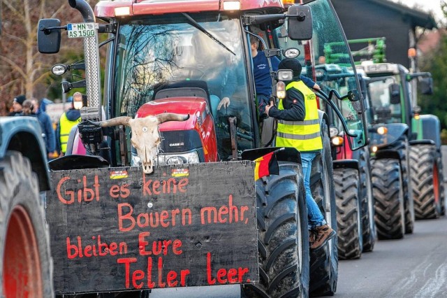 Разгневанные фермеры заблокировали паром вице-канцлера ФРГ