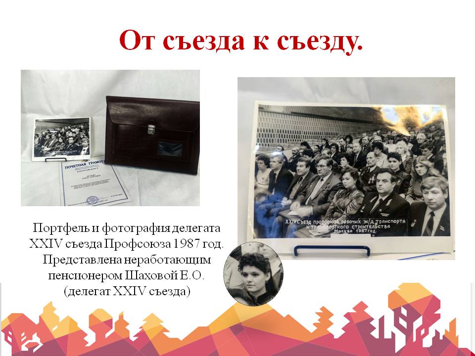 «Профсоюзный билет 1929 года, портфель участника съезда и пластинки Ю. Антонова»