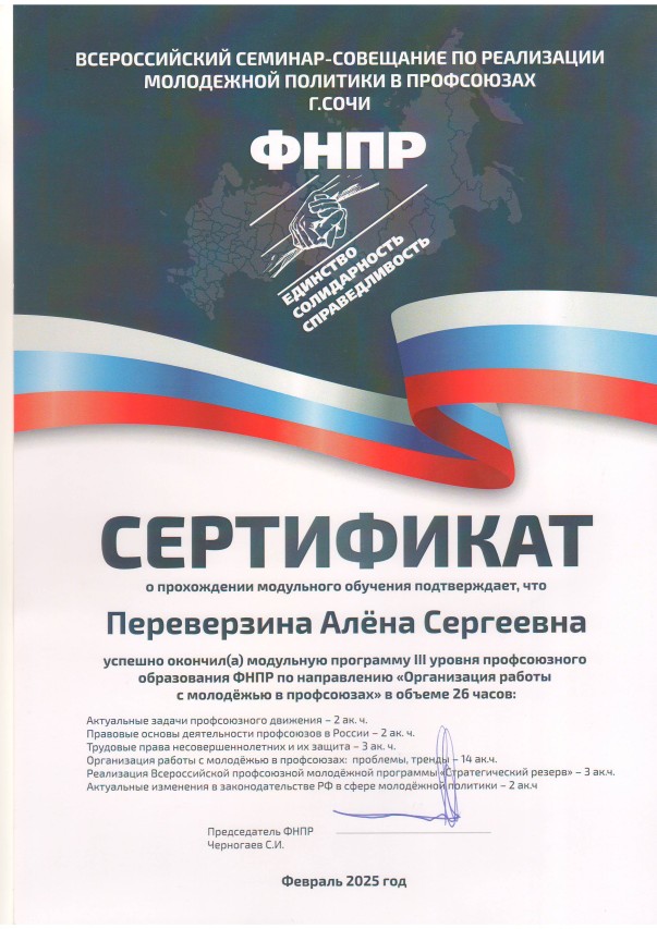 Переверзина Алёна Сергеевна