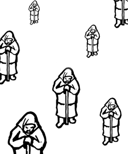 Толпа нищих
бездомных старух